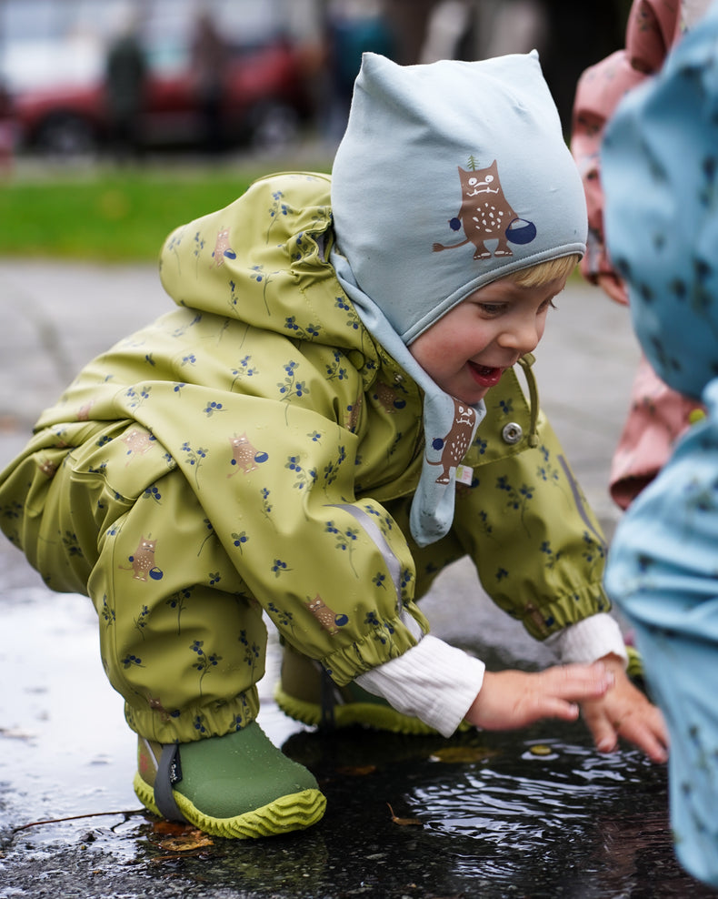 Kattnakken Babylue vendbar Bomullsluer og tilbehør Blå Blåbærtur