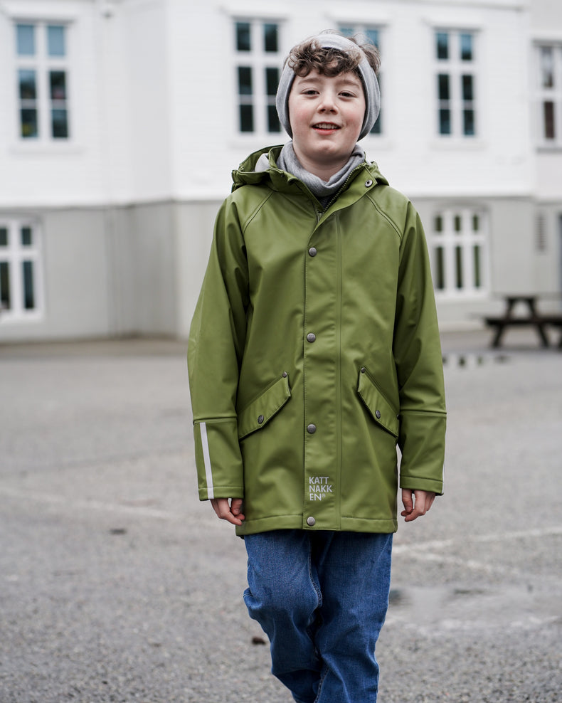 Kattnakken Klassisk Regnjakke Junior Regnjakker barn og junior Mose