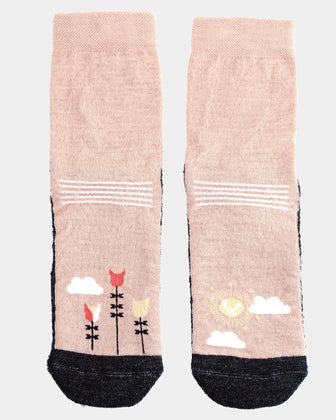 Kattnakken Ullsokk antiskli Sokker barn Frostrosa