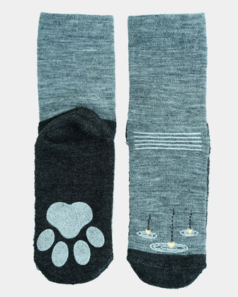 Kattnakken Ullsokk antiskli Sokker barn Grå Melert